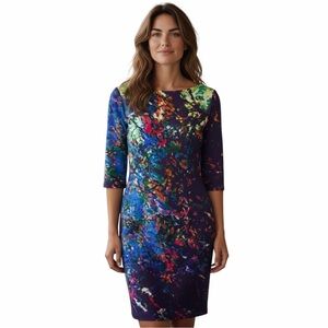 Rickie Freeman for Teri Jon Woman’s Scuba  Floral Sheath Dress – Size 8